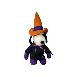 Whitman's Peanuts SNOOPY Trick or Treater & Witch Stuffed Plush Toys Preowned 9"